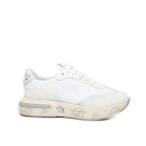 CASSIE BIANCO SNEAKERS DONNA IN PELLE E TESSUTO