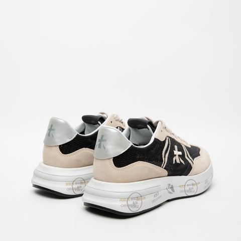 CASSIE NERO SNEAKERS DONNA IN PELLE E PAILLETTES