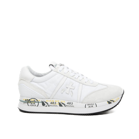 CONNY BIANCO SNEAKERS DONNA IN PELLE E TESSUTO