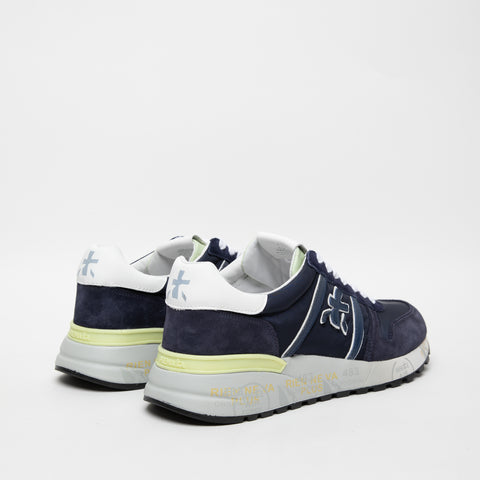 LANDER BLU SNEAKERS UOMO IN PELLE E TESSUTO