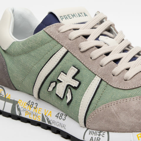 LUCY VERDE SNEAKERS UOMO IN PELLE E TESSUTO