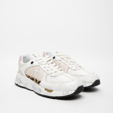 MASED BEIGE WOMEN'S SNEAKERS IN LEATHER AND FABRIC