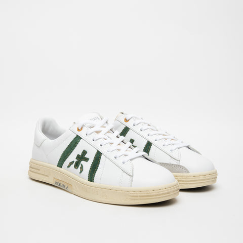 RUSSEL BIANCO/VERDE SNEAKERS UOMO IN PELLE