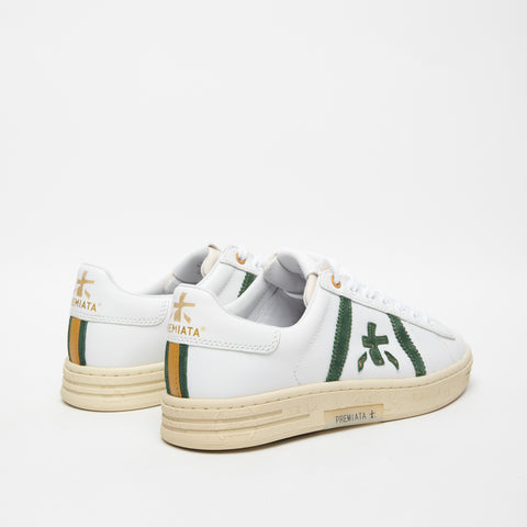 RUSSEL BIANCO/VERDE SNEAKERS UOMO IN PELLE