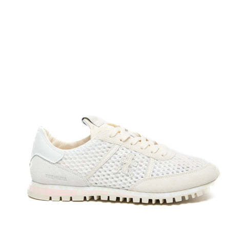 SEAND CREMA SNEAKERS DONNA IN PELLE E TESSUTO