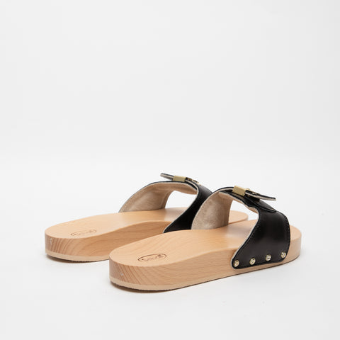 PESCURA FLAT NERO CIABATTA DONNA IN PELLE