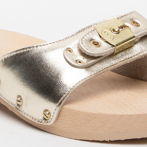 PESCURA HEEL ORO CIABATTA DONNA IN PELLE