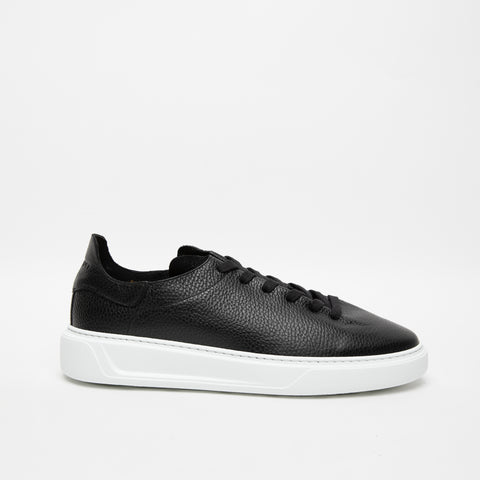 752U BLACK MEN'S LEATHER SNEAKERS