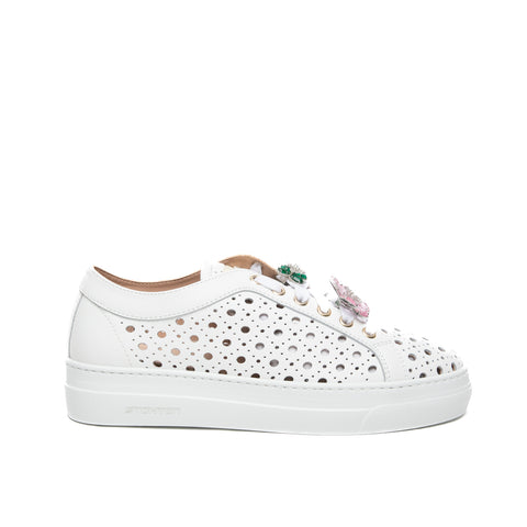 FLO 132D SNEAKERS DONNA BIANCO IN PELLE