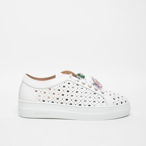 FLO 132D SNEAKERS DONNA BIANCO IN PELLE