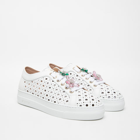 FLO 132D SNEAKERS DONNA BIANCO IN PELLE