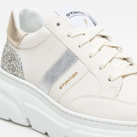 GIN 449 BEIGE SNEAKERS DONNA IN PELLE