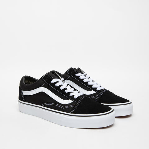 OLD SKOOL BLACK/WHITE UNISEX SNEAKERS IN FABRIC WITH LEATHER INSERTS