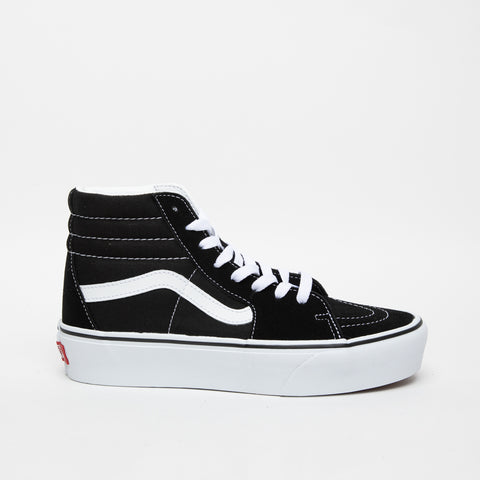 SK8-HI PLATFORM BLACK/WHITE WOMEN'S SNEAKERS IN LEATHER AND FABRIC