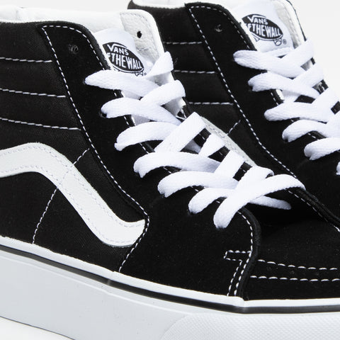 SK8-HI PLATFORM BLACK/WHITE WOMEN'S SNEAKERS IN LEATHER AND FABRIC