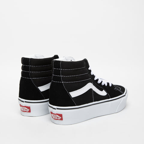 SK8-HI PLATFORM BLACK/WHITE WOMEN'S SNEAKERS IN LEATHER AND FABRIC