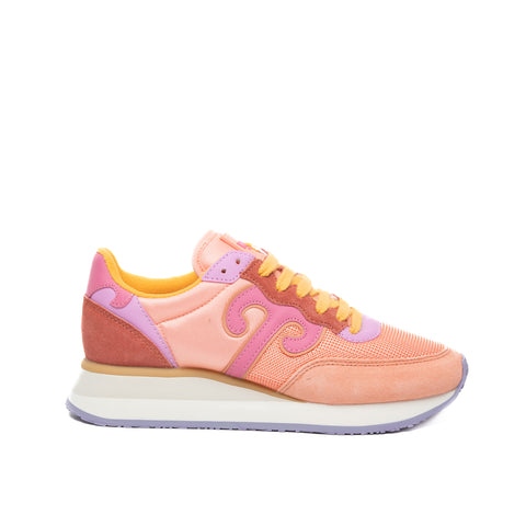 MASTER SPORT PINK ORANGE WOMEN'S SNEAKERS IN LEATHER AND FABRIC