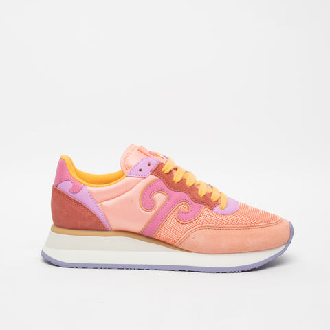 MASTER SPORT PINK ORANGE WOMEN'S SNEAKERS IN LEATHER AND FABRIC