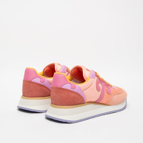 MASTER SPORT ROSA ARANCIO SNEAKERS DONNA IN PELLE E TESSUTO