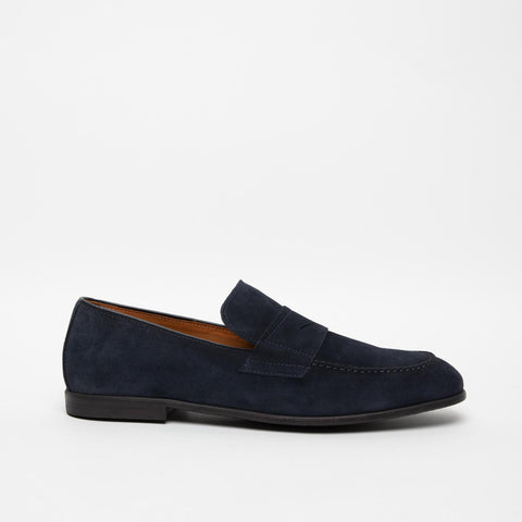 MOCASSINO BLU UOMO IN PELLE