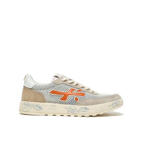 NOUS BEIGE SNEAKERS UOMO IN PELLE
