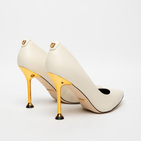 DECOLLETE CREMA DONNA IN PELLE