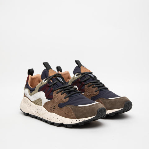 YAMANO 3 BROWN-NAVY SNEAKERS UOMO IN PELLE