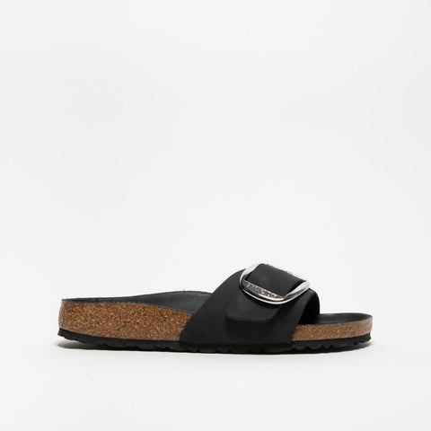 MADRID BIG BUCKLE BLACK CIABATTA DONNA IN PELLE