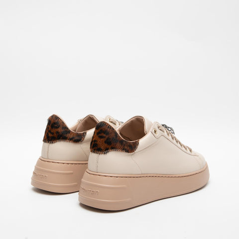 888-D BEIGE SNEAKERS DONNA IN PELLE