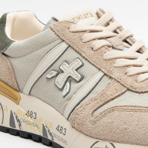 LANDER BEIGE 6983 SNEAKERS UOMO IN PELLE