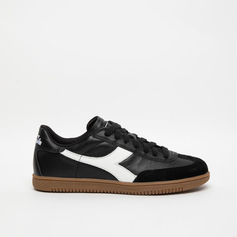 TRAINER BLACK WHITE SNEAKERS UOMO IN PELLE