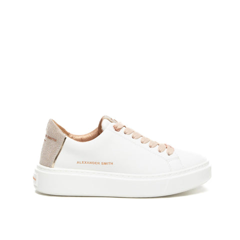 LONDON WHITE GOLD SNEAKERS DONNA IN PELLE
