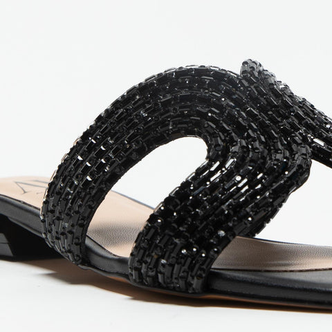 AV6801 SOFT NERO CIABATTA DONNA IN STRASS