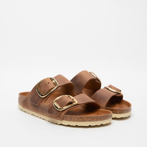 ARIZONA BIG BUCKLE COGNAC CIABATTA DONNA IN PELLE