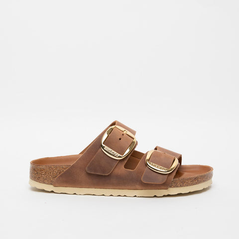 ARIZONA BIG BUCKLE COGNAC CIABATTA DONNA IN PELLE