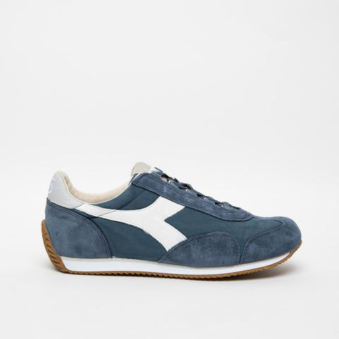 EQUIPE H CANVAS STONE WASH NAVY SNEAKERS UOMO IN PELLE E TESSUTO