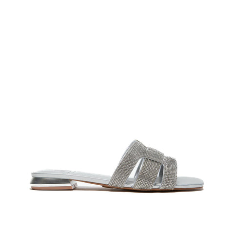 AV6811 SILVER CIABATTA DONNA CON STRASS