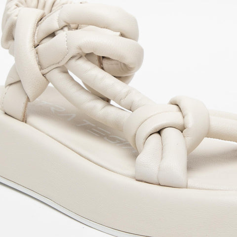 SANDALO BURRO DONNA IN PELLE