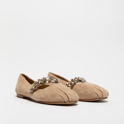 V250531 SAND BALLERINA DONNA IN PELLE