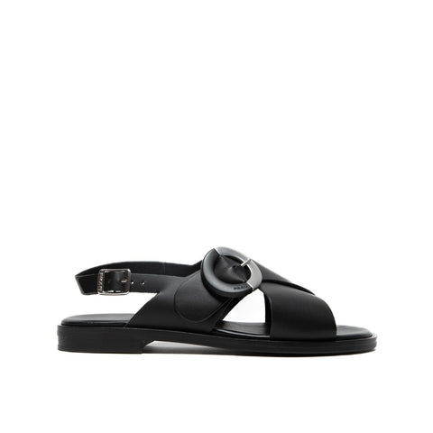 86P6 NERO SANDALO DONNA IN PELLE