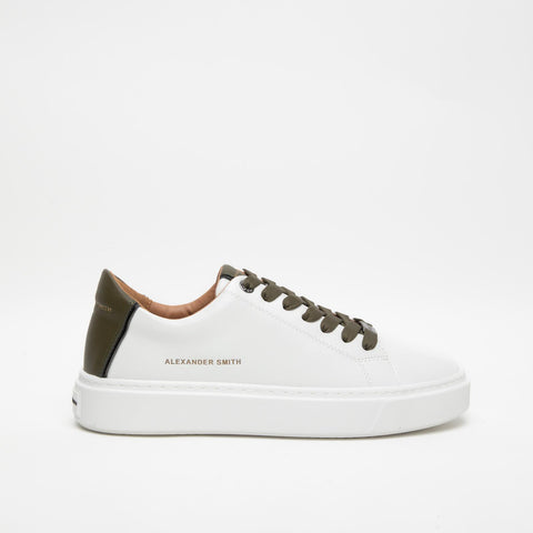 LONDON WHITE MILITARY SNEAKERS UOMO IN PELLE