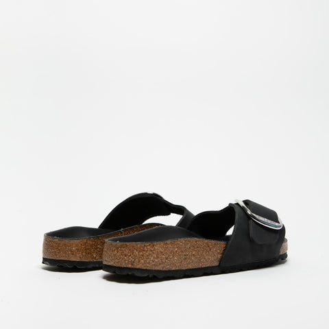 MADRID BIG BUCKLE BLACK CIABATTA DONNA IN PELLE