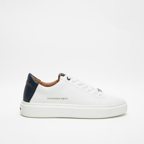 LONDON WHITE BLUE SNEAKERS UOMO IN PELLE