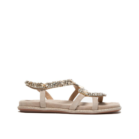 V251605 SUEDE VISION SANDALO DONNA IN PELLE CON PIETRE
