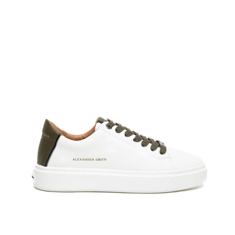 LONDON WHITE MILITARY SNEAKERS UOMO IN PELLE