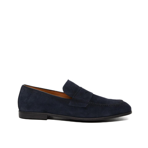 MOCASSINO BLU UOMO IN PELLE