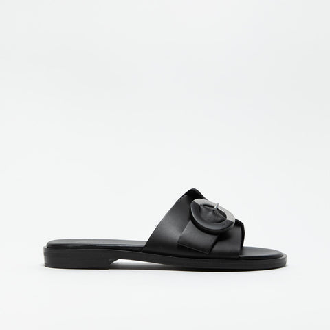 85P4 NERO CIABATTA DONNA IN PELLE