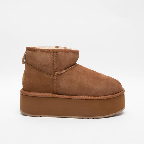 STINGER MICRO FLATFORM CHESTNUT STIVALETTO DONNA IN PELLE