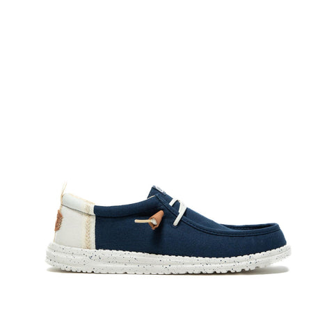 WALLY CRAFT LINEN SARGASSO BLUE WHITE SNEAKERS UOMO IN TESSUTO