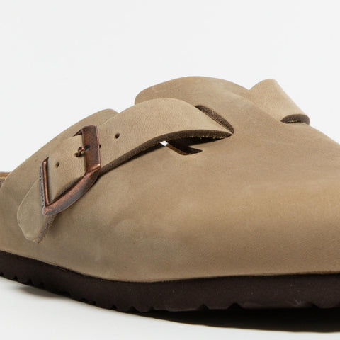 BOSTON TABACCO BROWN SABOT UNISEX IN PELLE 0960813 BEIGE BIRKENSTOCK 